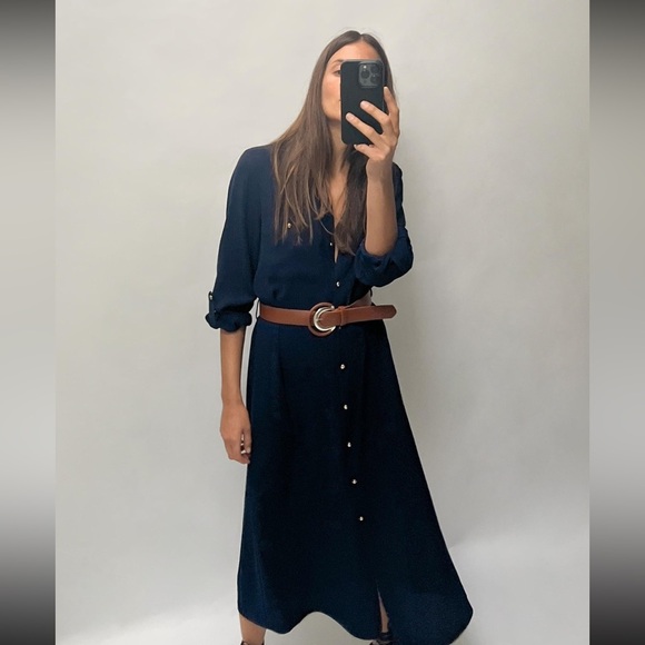 Zara Dresses & Skirts - - ZARA BELTED SHIRTDRESS